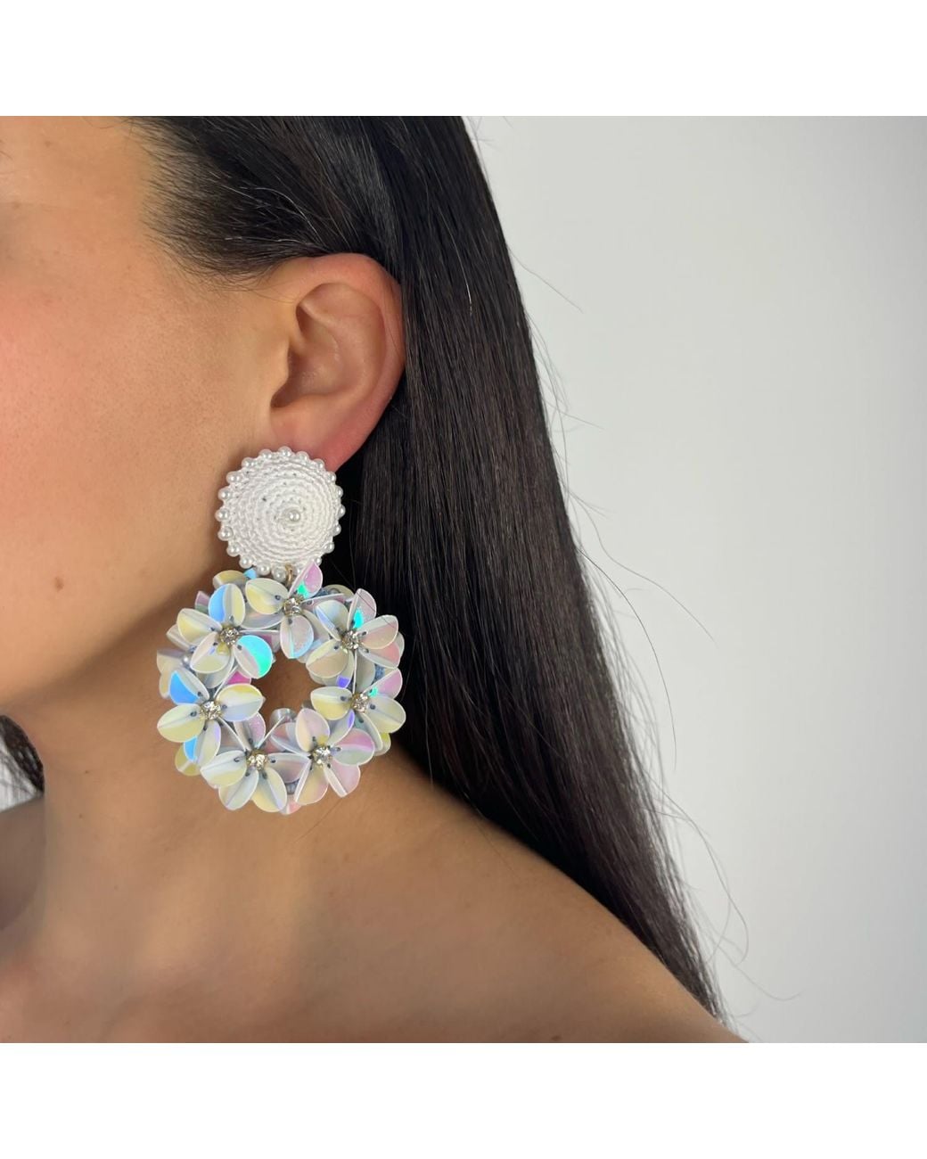PINAR OZEVLAT Blue Petite Yasmine Hoops