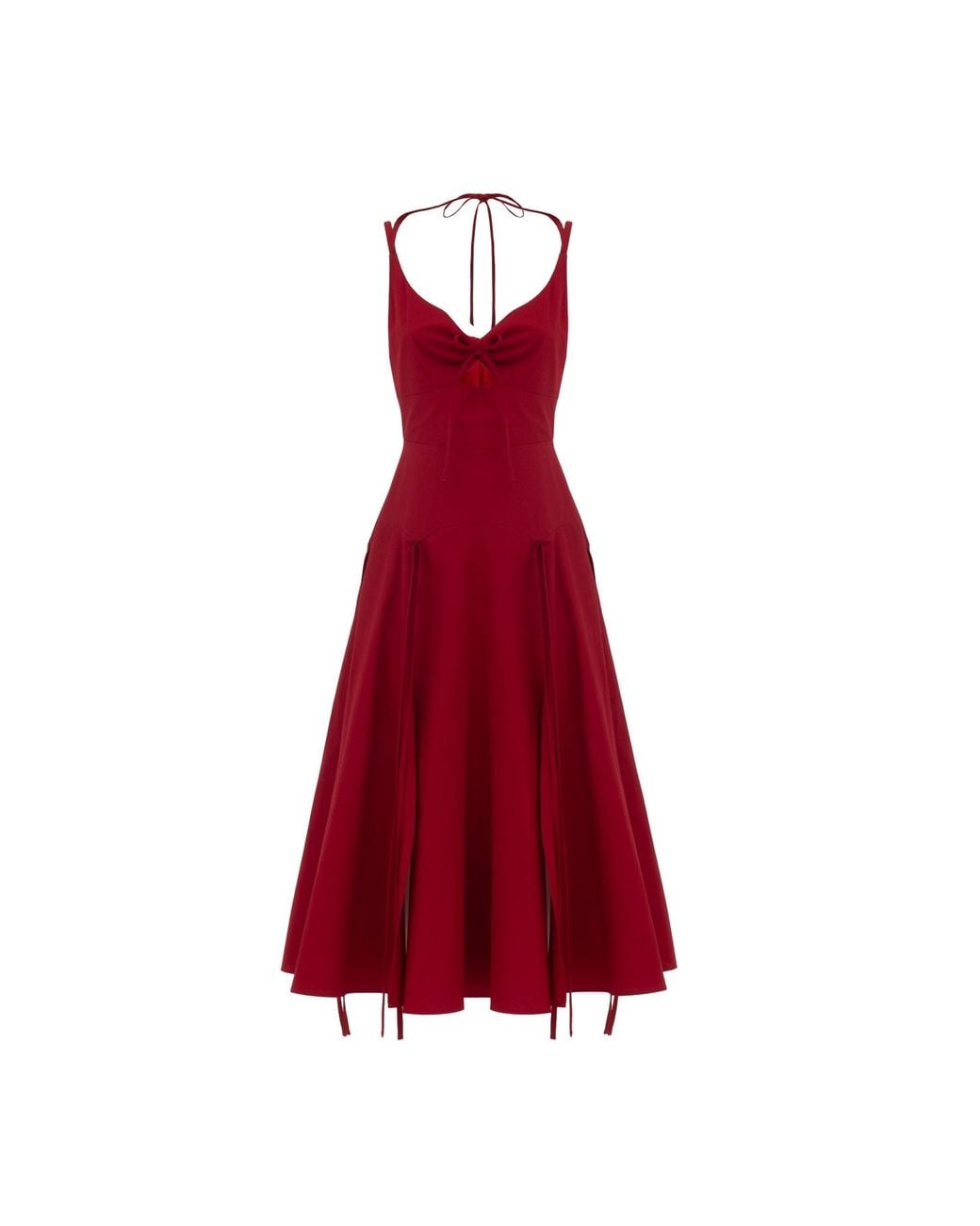 Georgette Red Scarlet Midi Dress