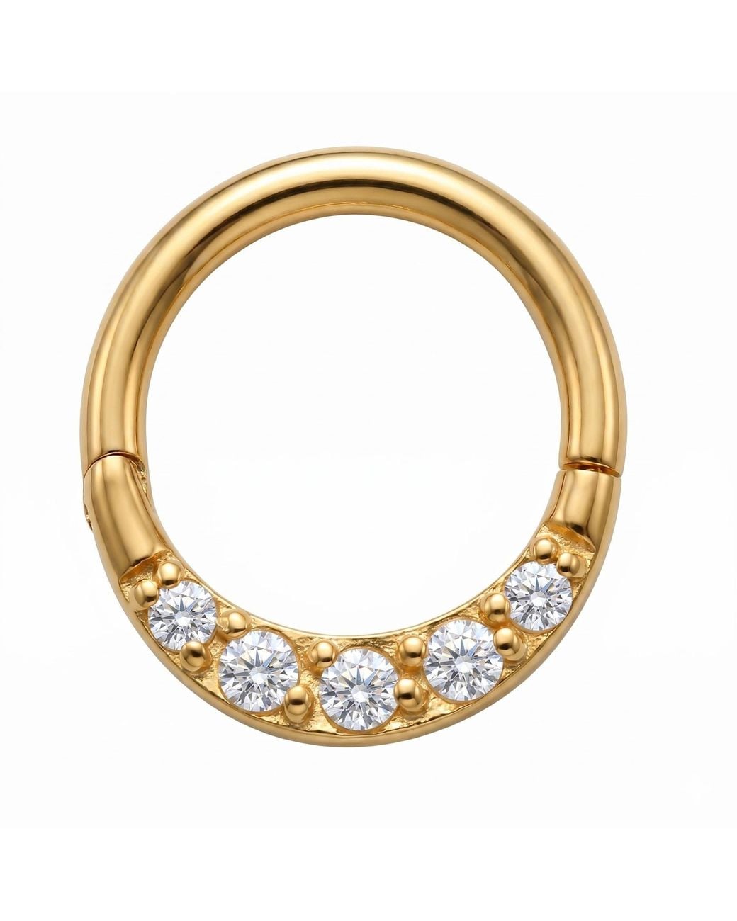 Zahav Jewelry Metallic 10K Solid 16G 8Mm Or 10Mm Clicker Hoop