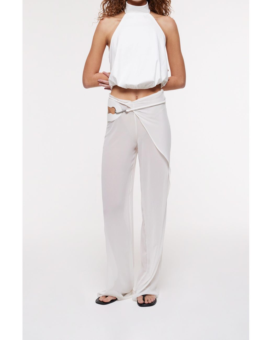 Bianca Resortwear White Deva Wrap Trousers