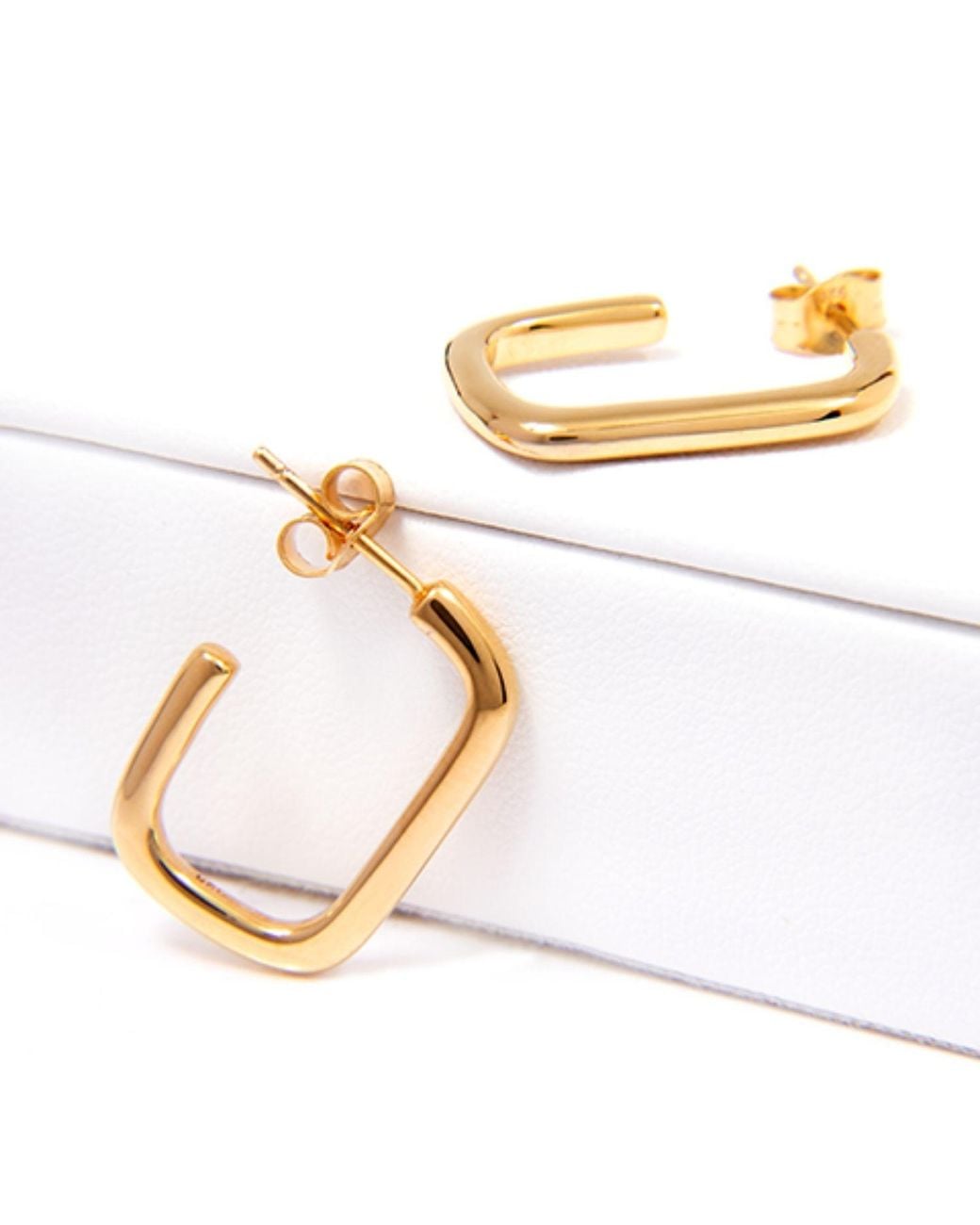 Belinda Jewelz Metallic Open Tube J Hoop Earrings