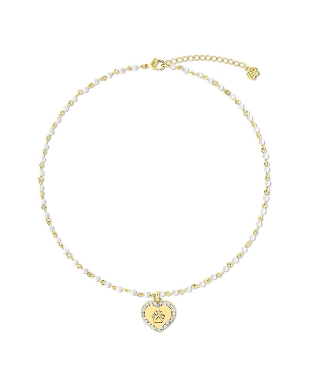 Cloud Haven Metallic Faux Pearl Heart Pendant Necklace