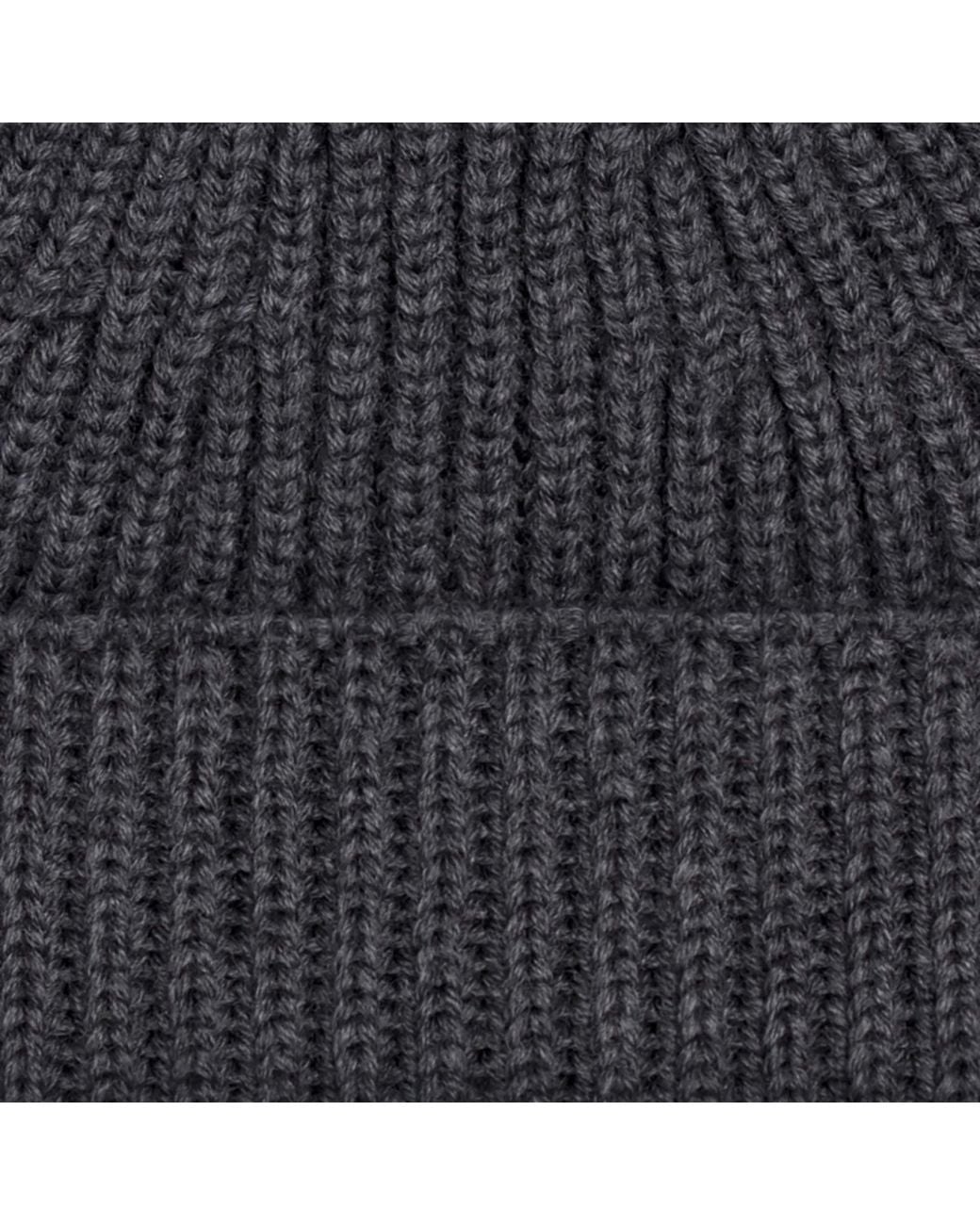 Paul James Knitwear Blue Heavyweight Extra Fine Merino Caster Fisherman Beanie for men