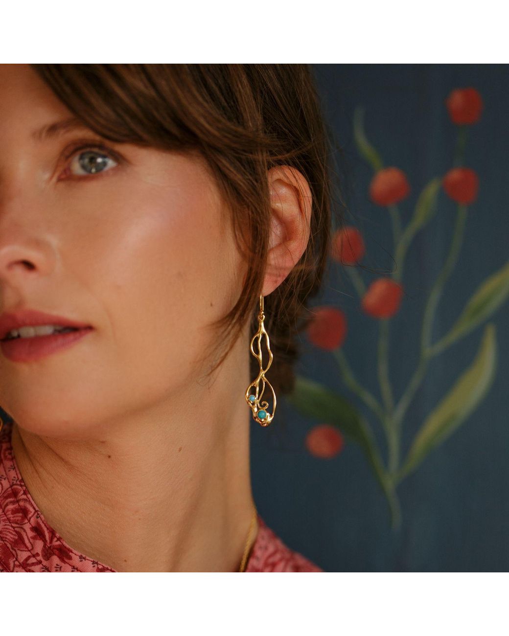 Isla Silver Metallic Handcrafted Vermeil American Drop Earrings