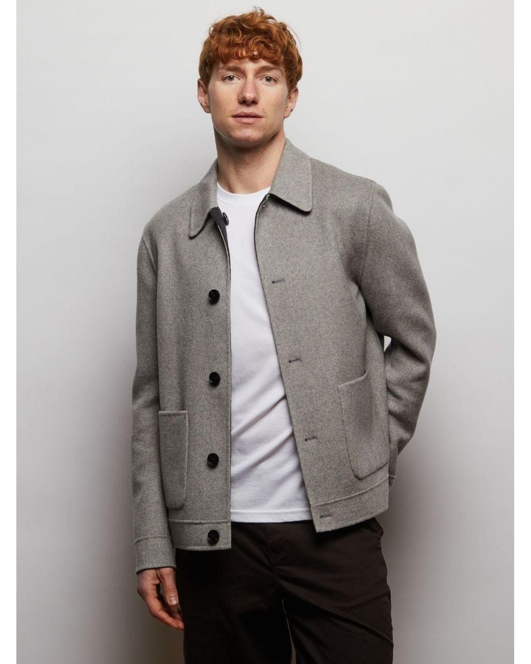Guards London Gray Irish Reversible Wool Blend Jacket for men