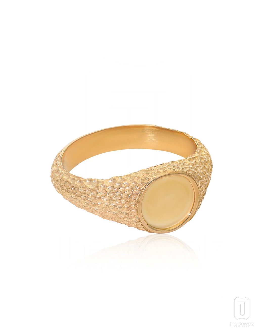 The Jewelz White Textured Signet Ring For for men