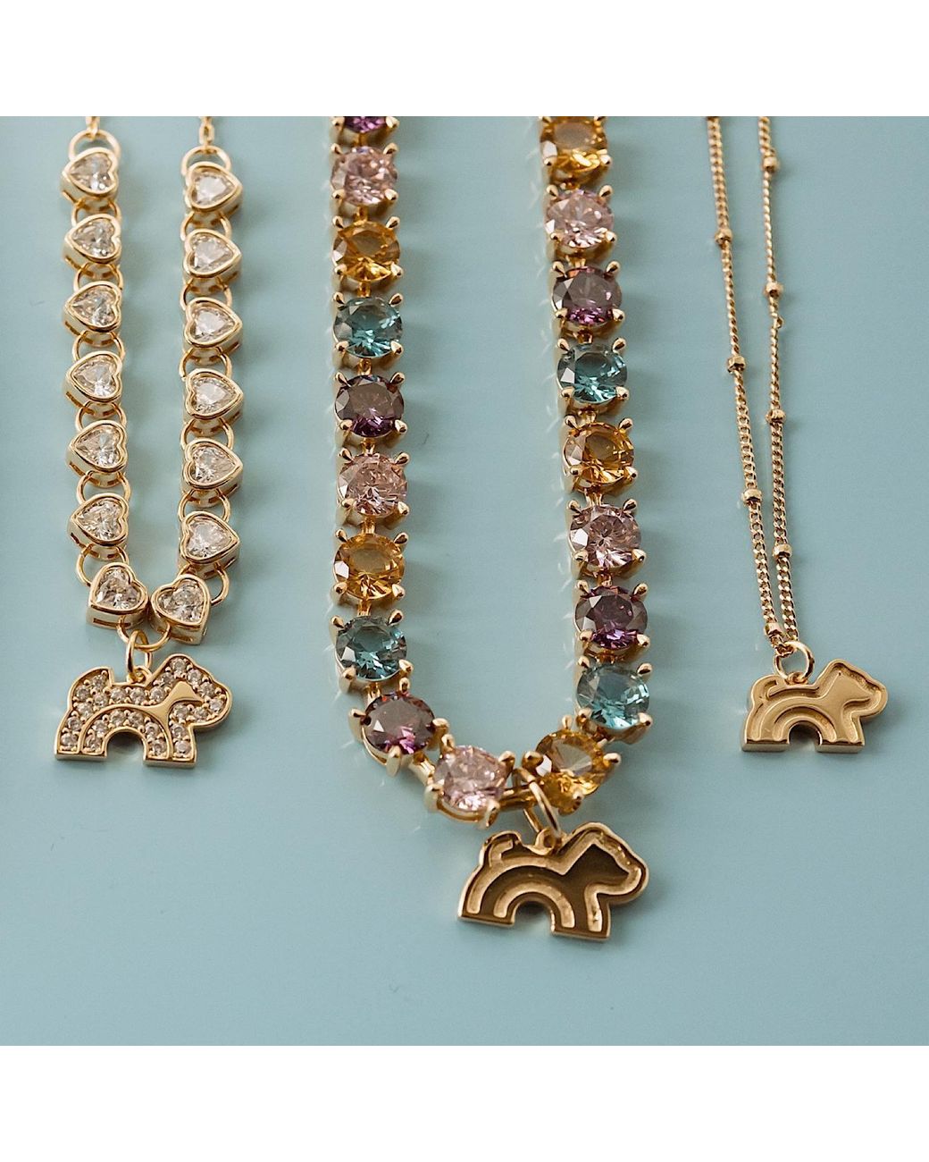 Cloud Haven Metallic Cz Logo Pendant Necklace