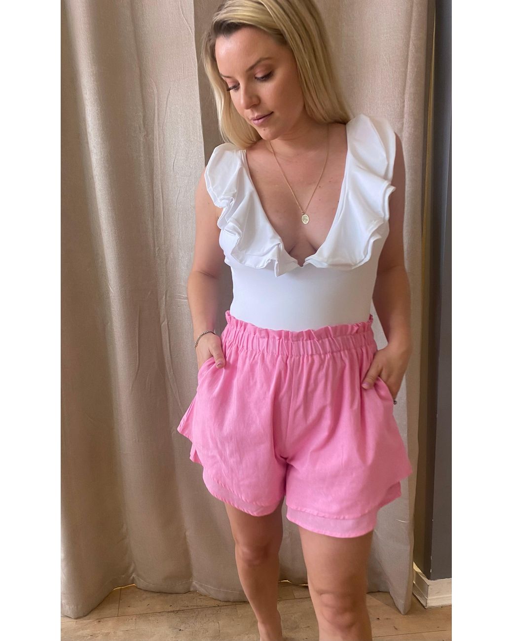 Lula-Ru Pink Carla Cotton Shirt Pinik