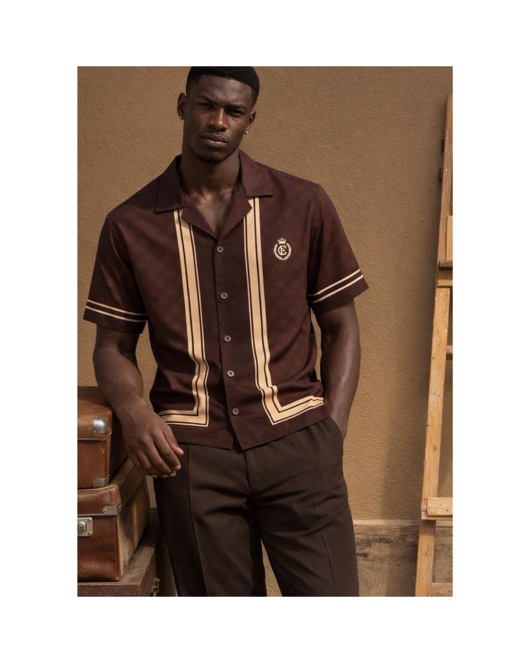 Chic Urban Brown Nocturne Shirt for men