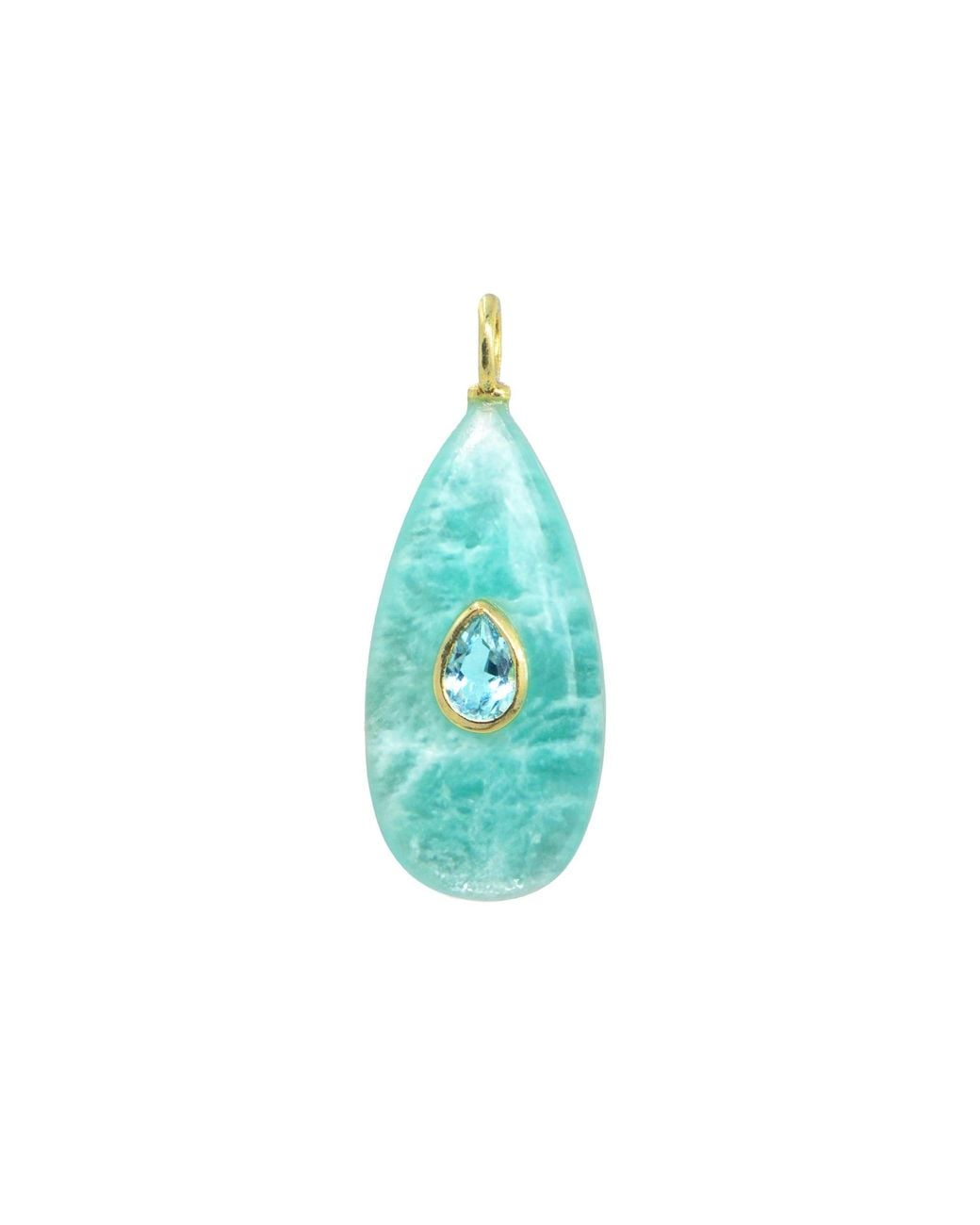 KAMARIA Blue Amazonite Gemstone Pendant With Topaz