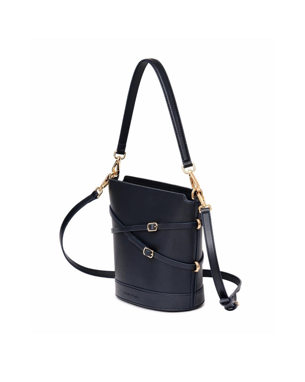 Owlish Studio Blue Glacier Vegan Leather Bucket Bag