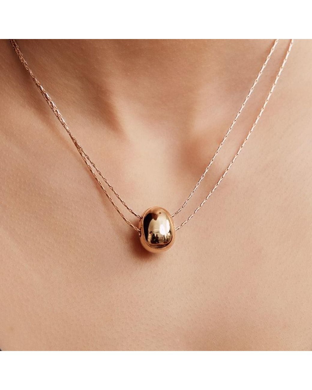 Lagomist Metallic Coffee Bean Necklace