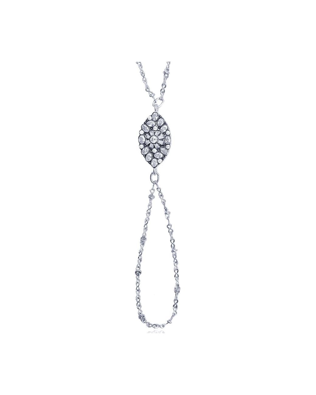Bayemeyc Metallic Mirar Hand Chain Bracelet
