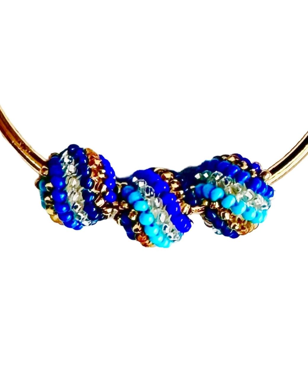 Iliana Arrazola Blue Magic Ball Bracelet, Glass Beads, Beaded Jewelry