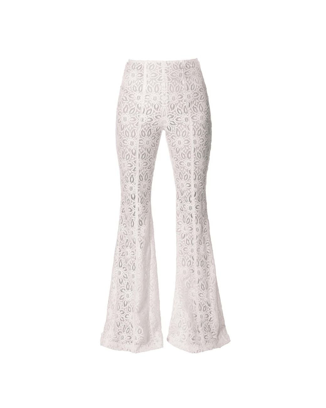 AGGI by HALEWSKI Gray Adley Off Lace Flared Pants