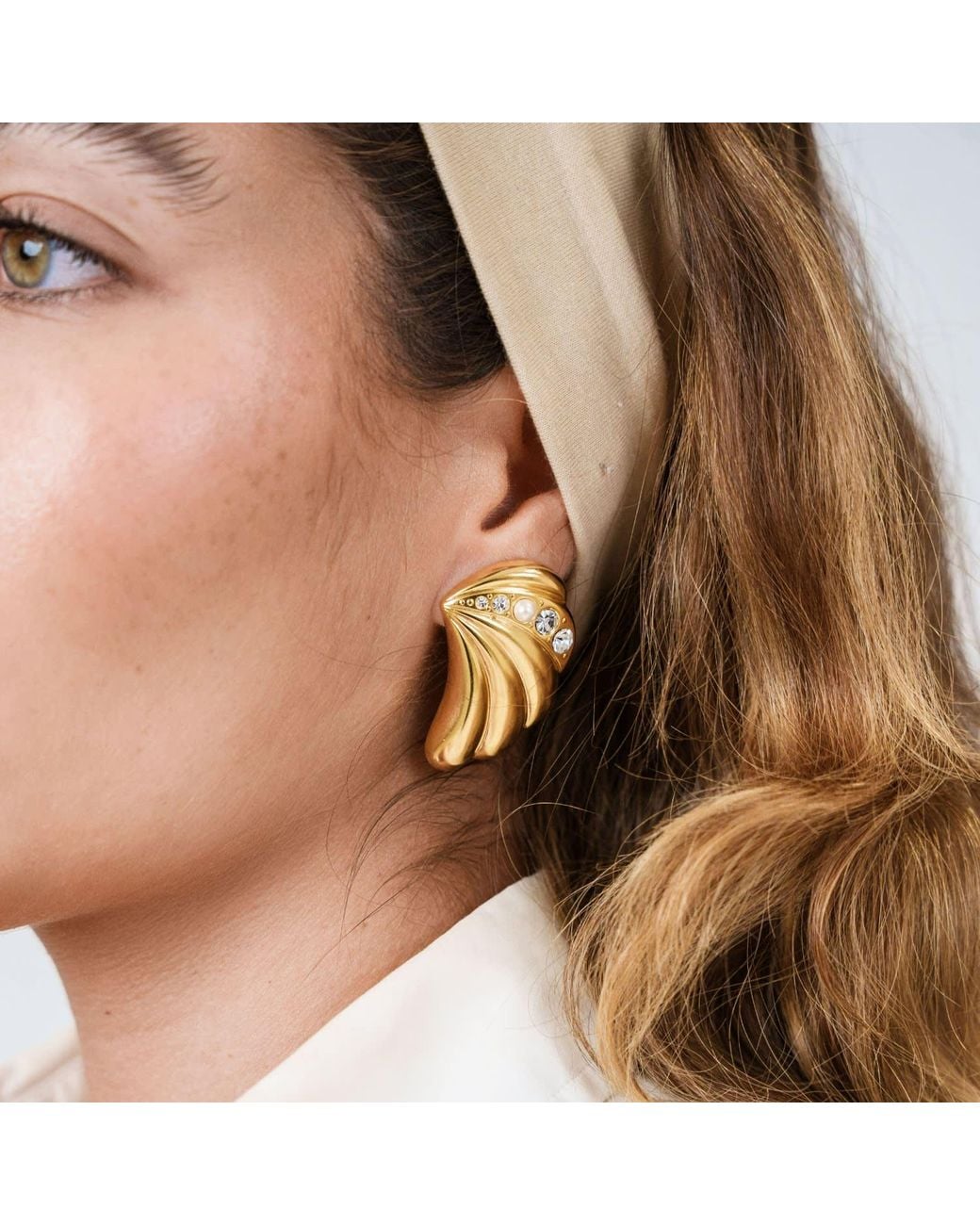 Eyeconic by Samar Ajram Yellow Arguelles Shell Earrings