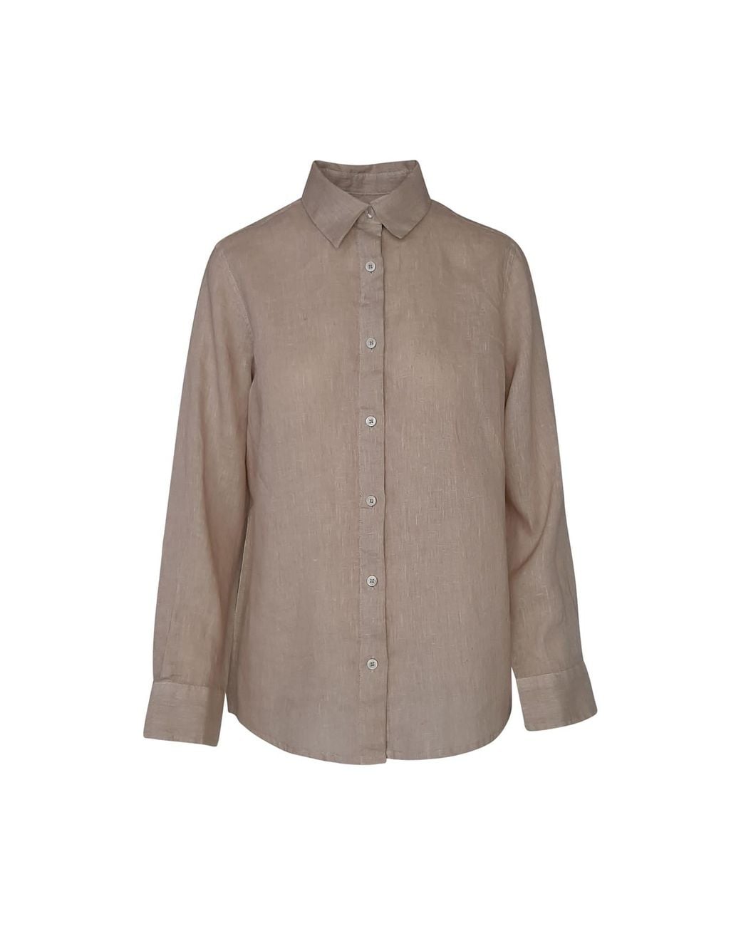 Haris Cotton Brown Neutrals Solid Linen Shirt With Long Sleeved Beach Sand