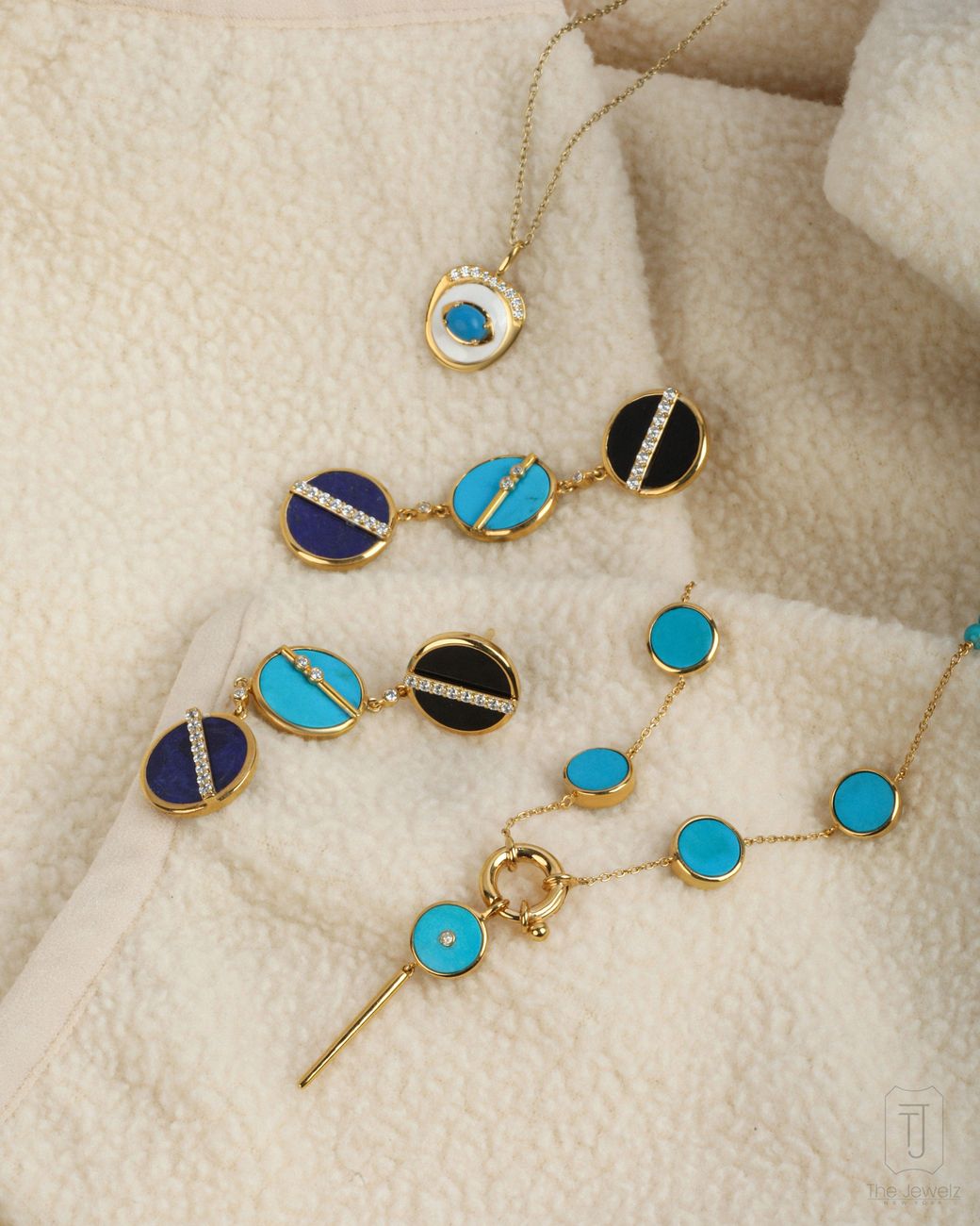 The Jewelz Blue Harmony Drop Long Plated Earrings