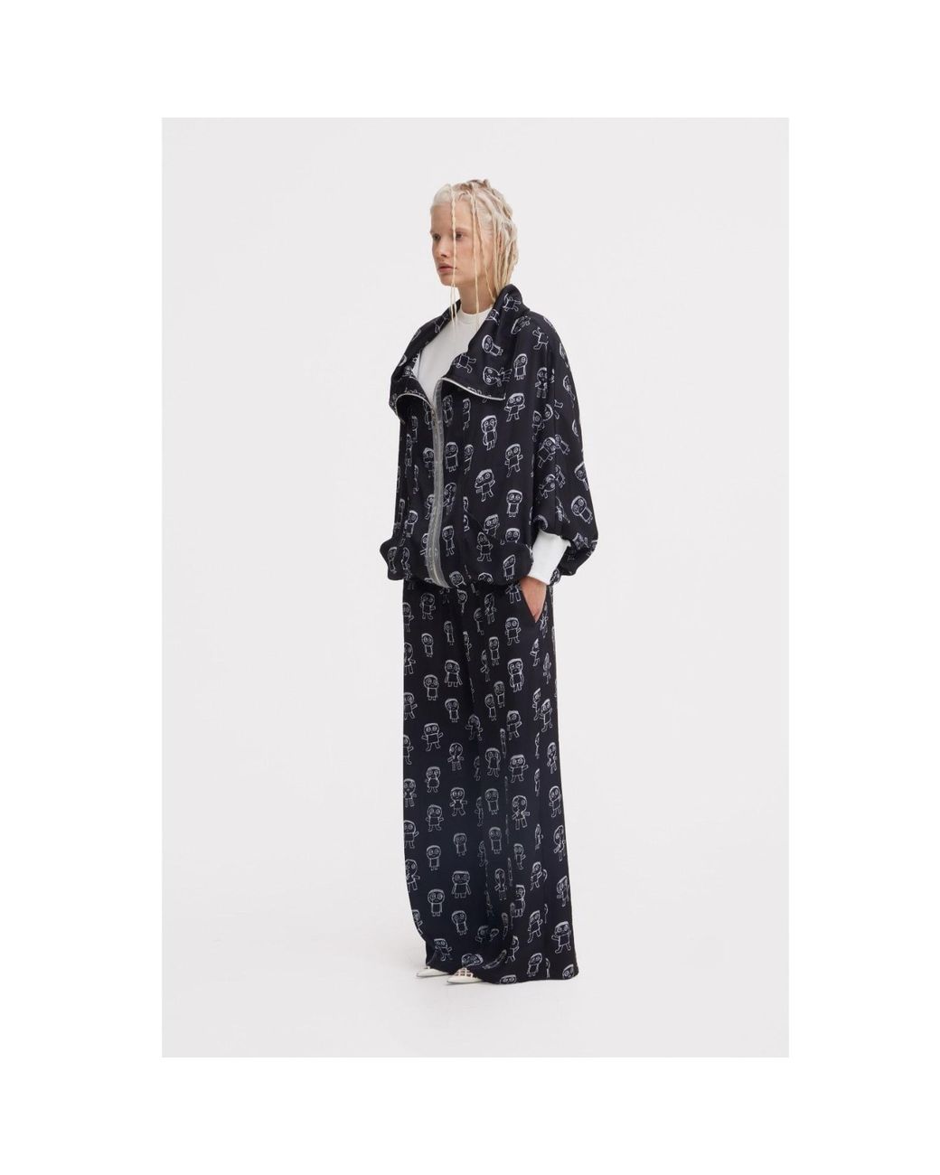 Julia Allert Black Art Print Bomber Jacket –
