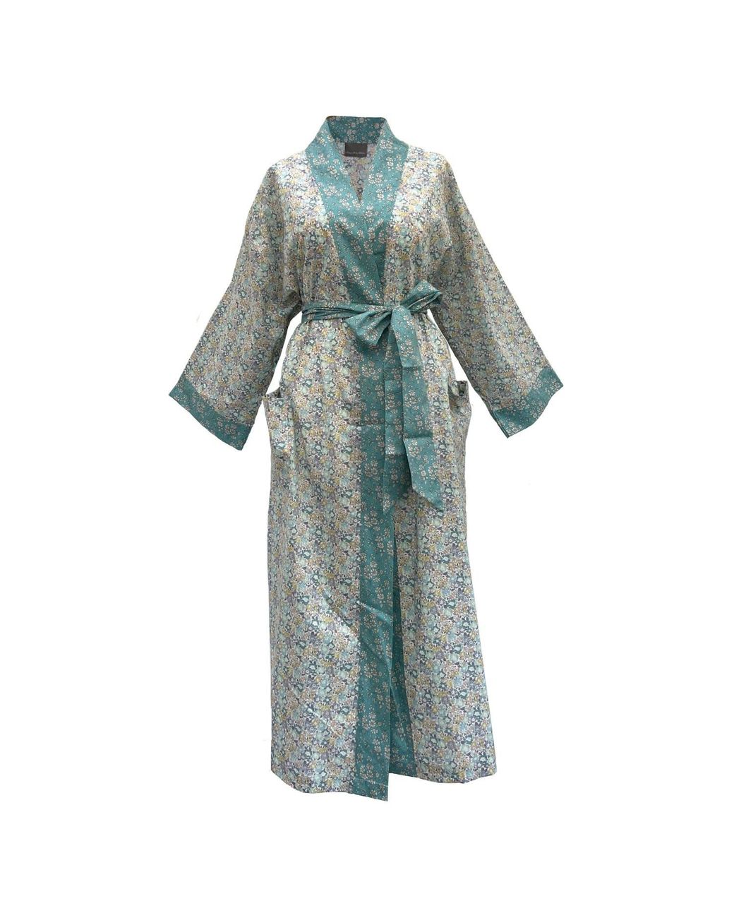 Lime Tree Design Green Long Kimono Robe Michelle