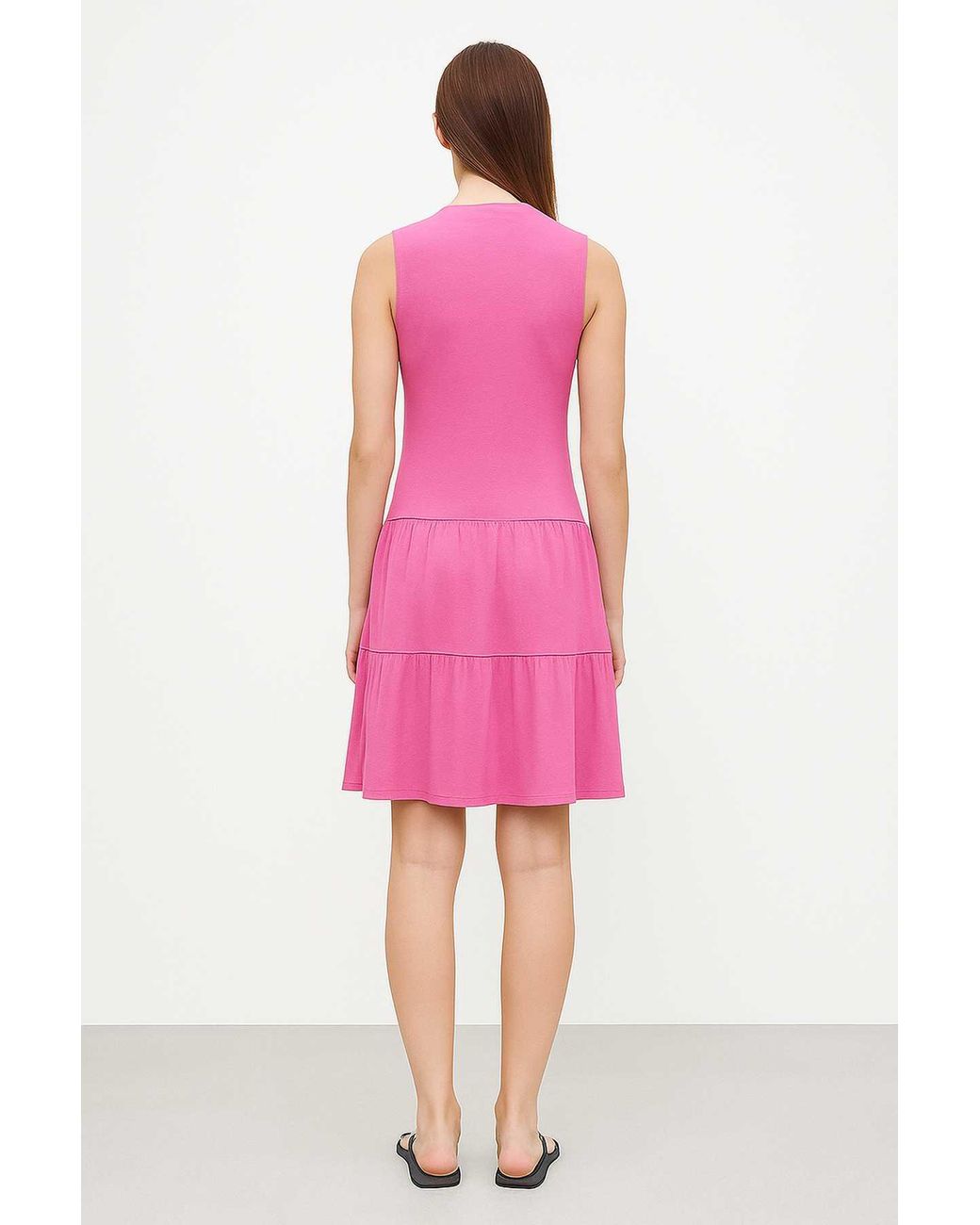 Conquista Pink Fuchsia Micromodal-Blend Jersey Sleeveless Dress