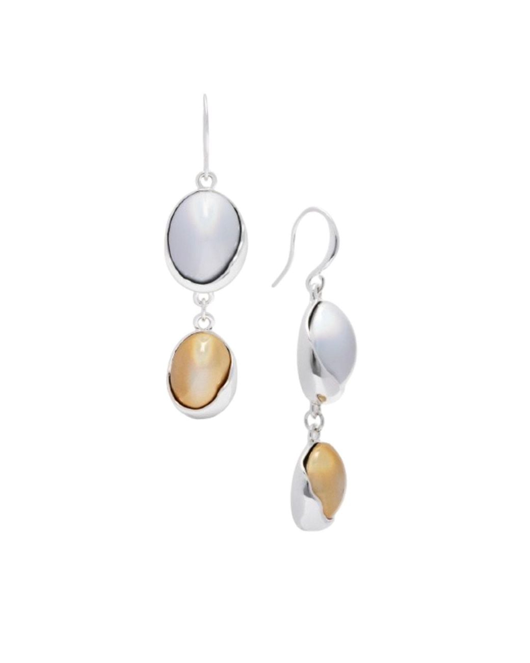 Saachi Metallic Colored Glass Orbs Duo Dangle Earrings