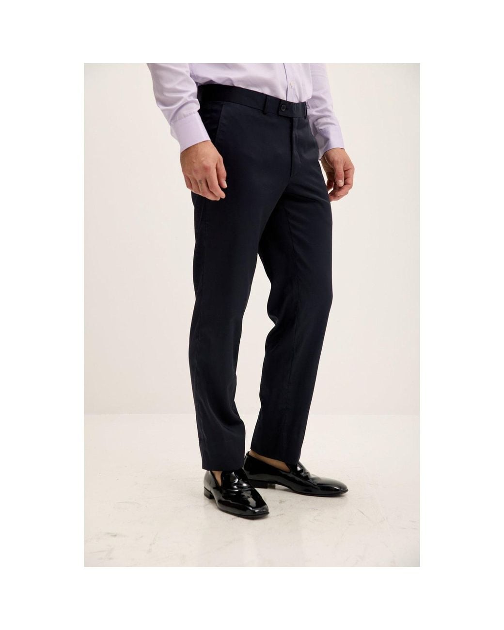 Ron Tomson Blue Classic Tuxedo Pants for men