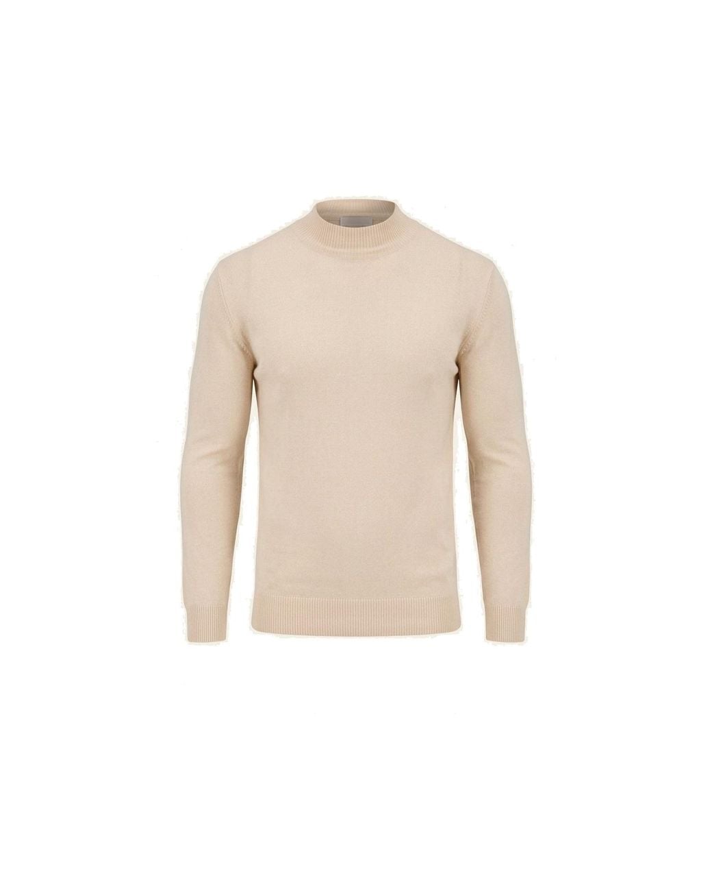 Ron Tomson Natural Neutrals Mock Neck Relaxed Sweater for men