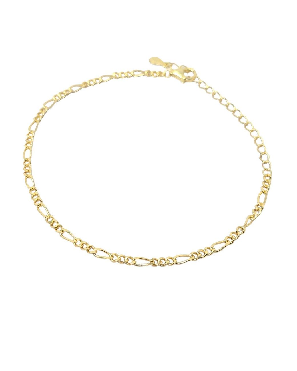 Harfi Metallic Plated Everyday Figaro Chain Stacking Bracelet