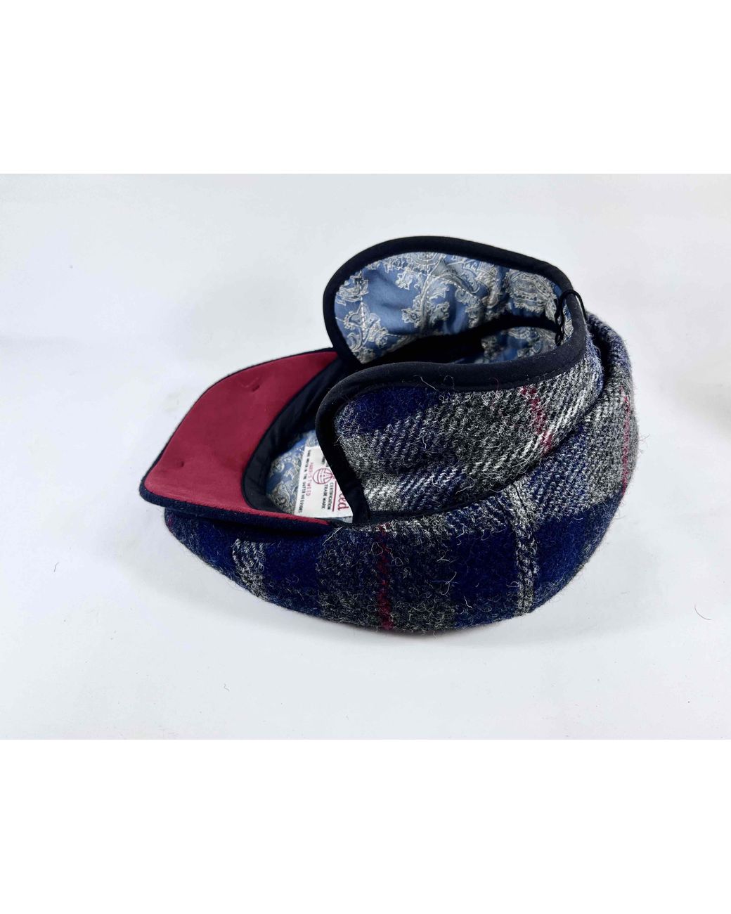 Dasmarca Hats Red Aaron Harris Tweed Wool Cap With Earflaps for men