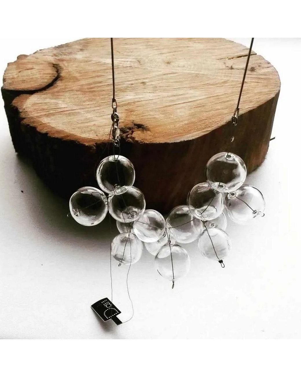 Laura Daili Gray Neutrals Royal – Blown Glass Bubbles Necklace
