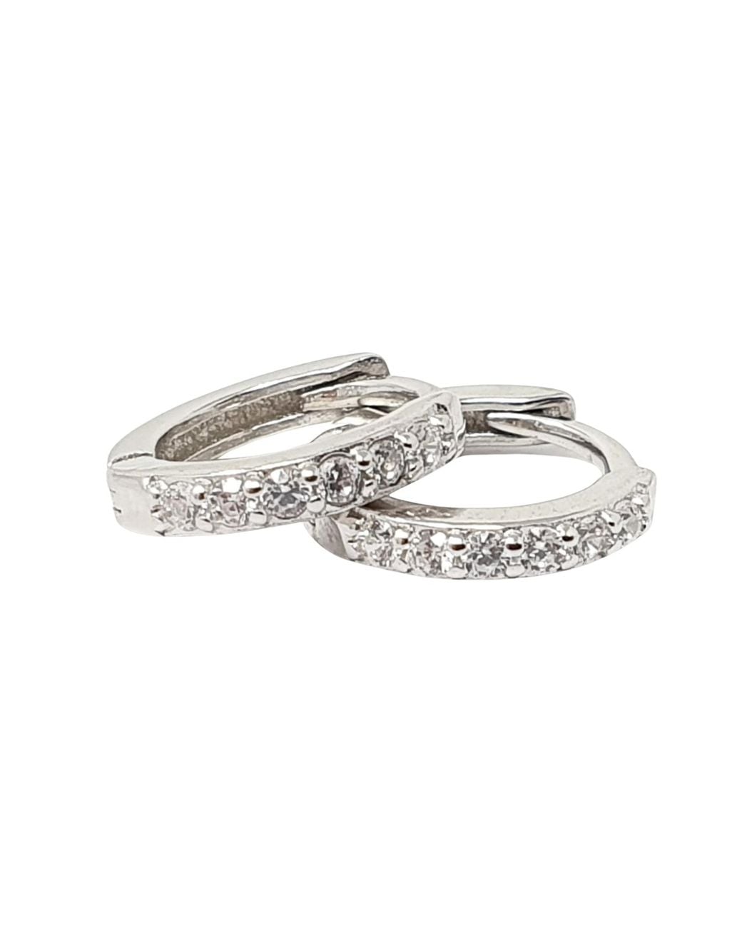 Sophelia Metallic Diamond April Birthstone Small Huggie Hoops