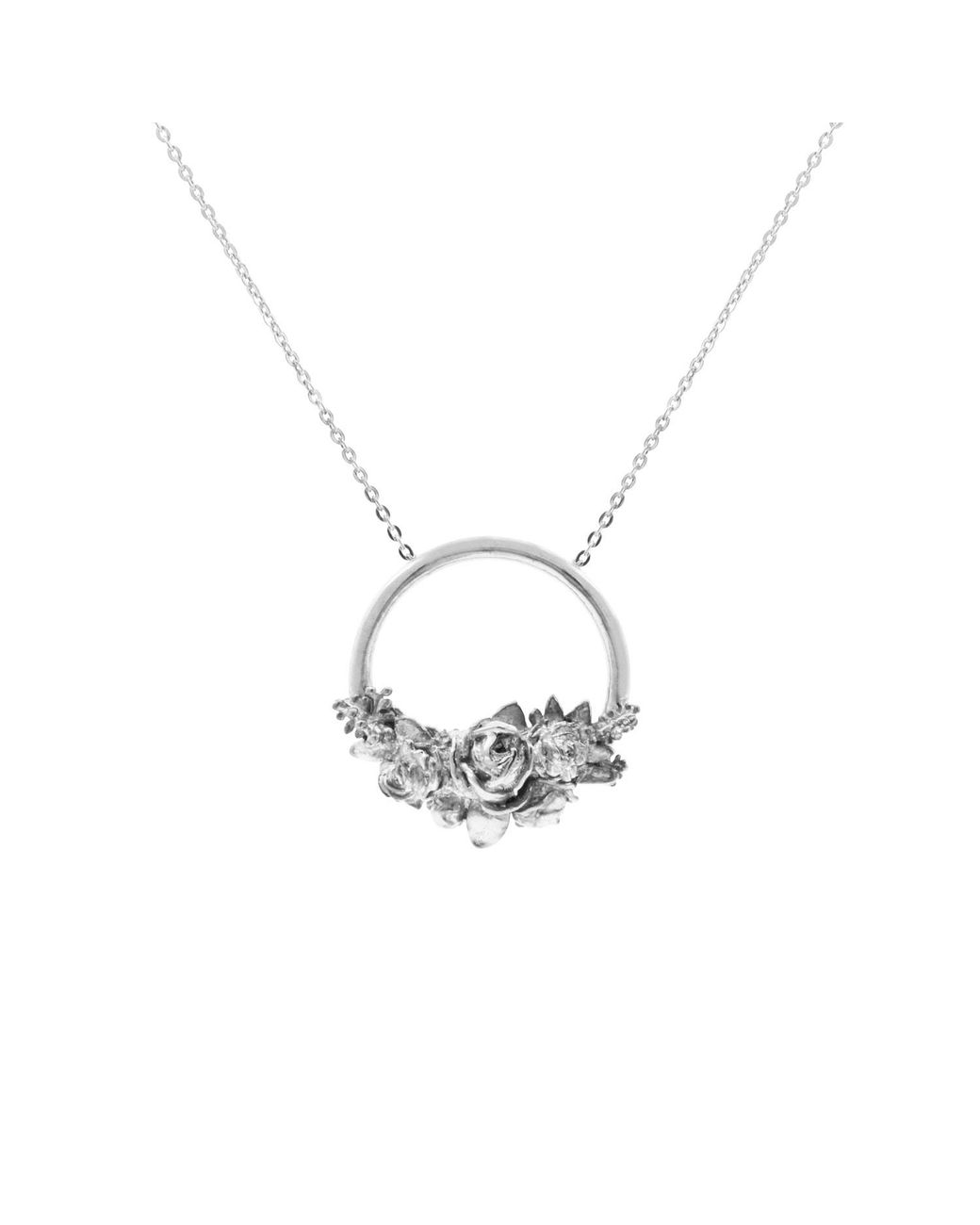 Lee Renee Metallic Rose Halo Necklace