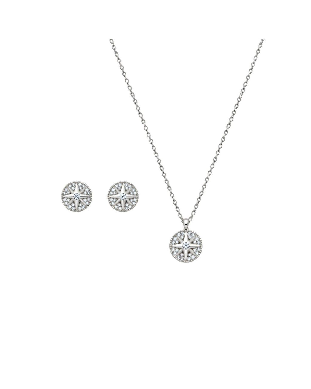 Uchi and Soto Metallic Enso Star Pendant Necklace & Earrings Set