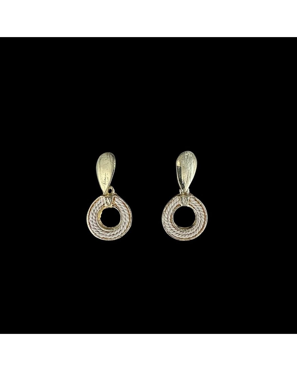 Nart Nature Making Art Metallic The Single Round Buriti Natural Fiber Earrings