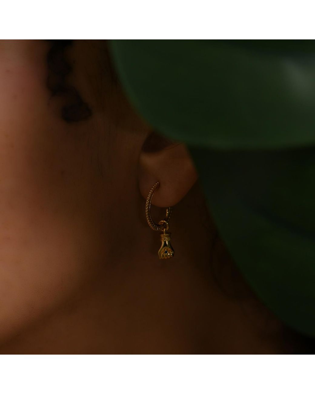 Janus Edinburgh Metallic Vermeil Amenta Hand Fist Detachable Hoop Earrings