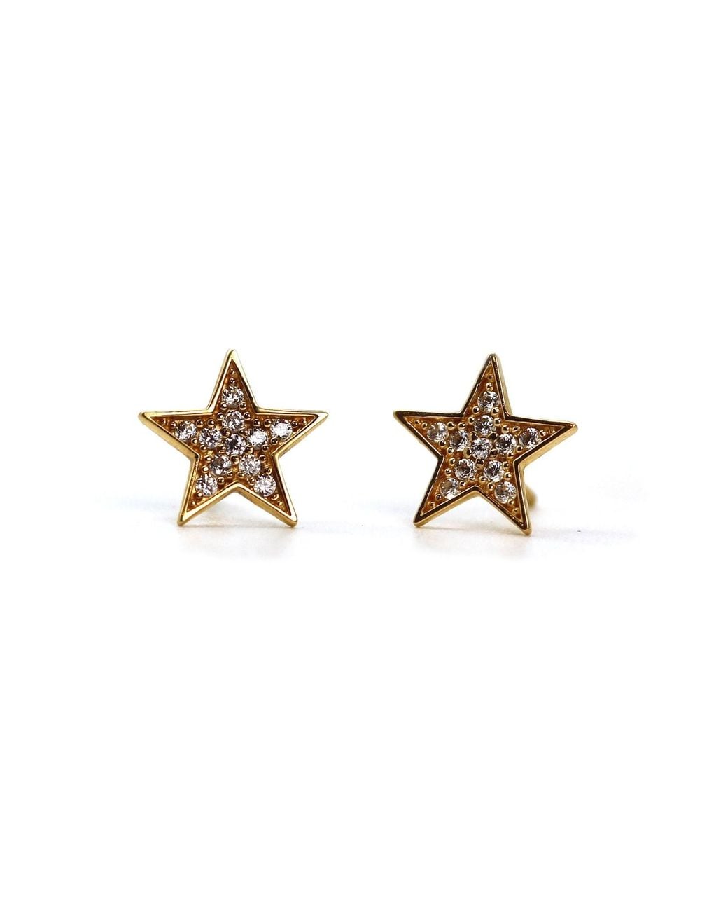 VicStoneNYC Fine Jewelry Metallic Sparking Star Stud Earrings With Screw Back