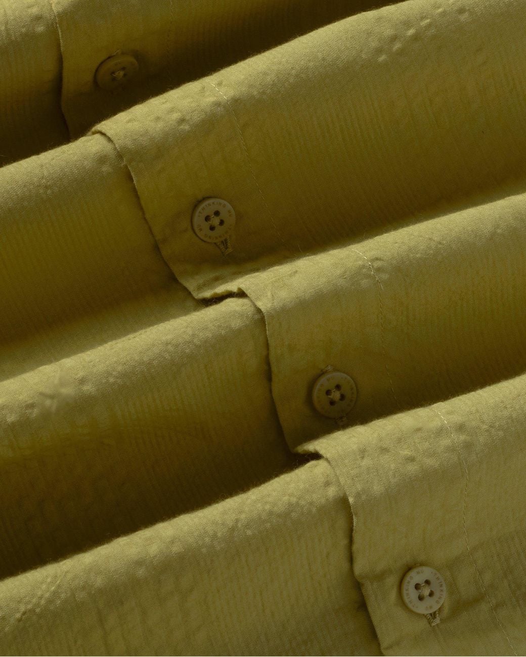 Thinking Mu Green Oversize Seersucker Haru Shirt for men