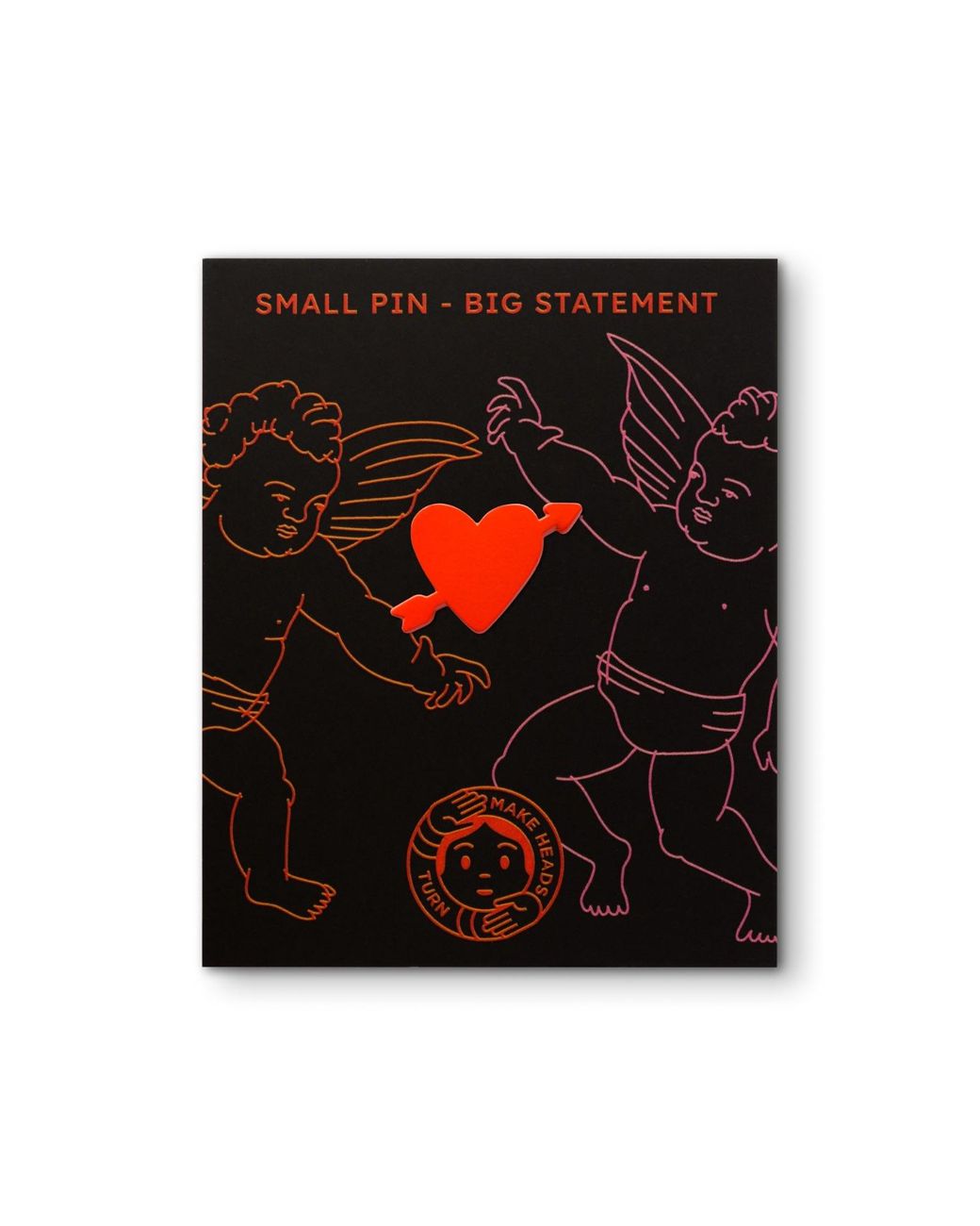 Make Heads Turn Red Enamel Pin Heart With Arrow