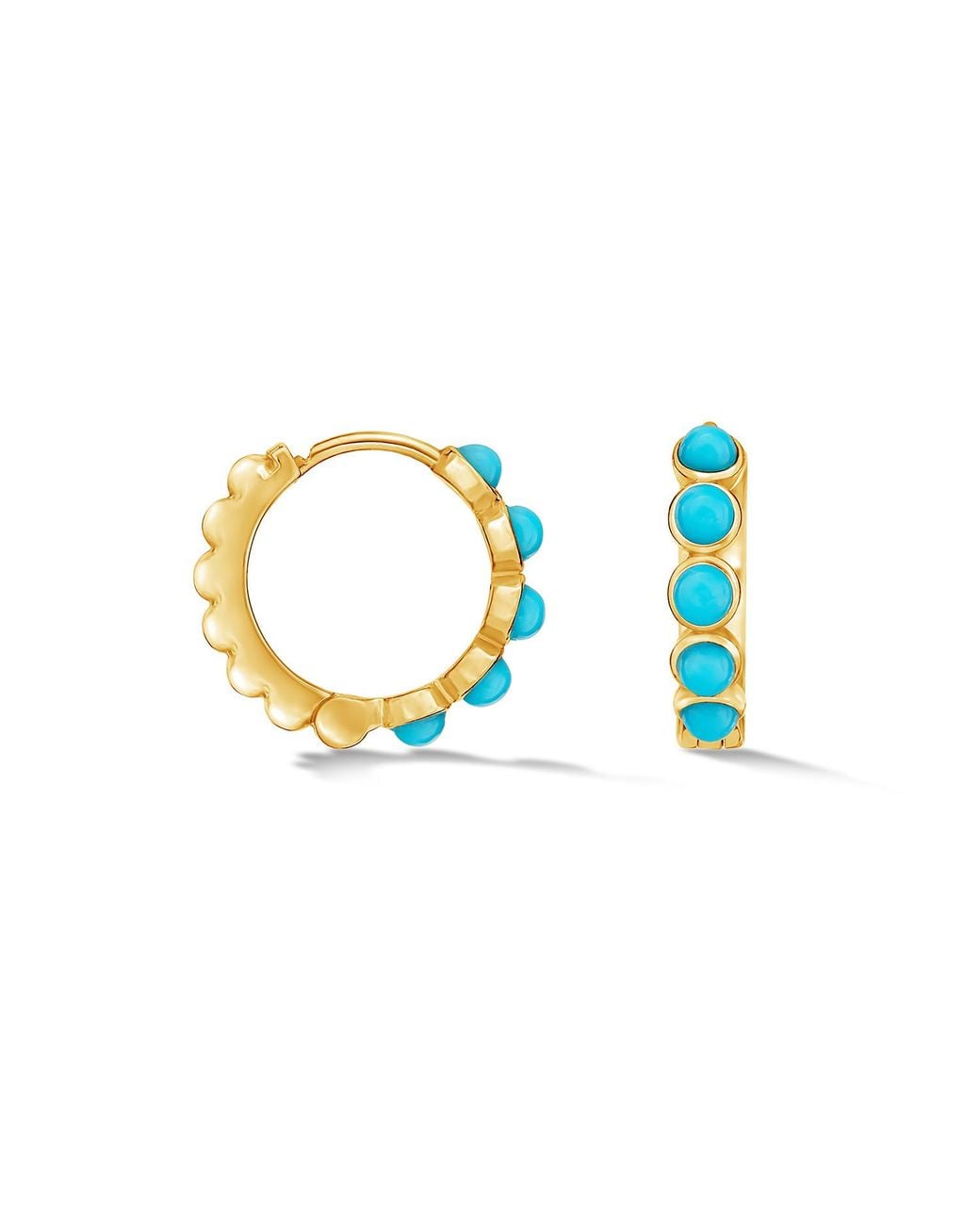 Dower & Hall Blue Medium Azure Huggie Hoops