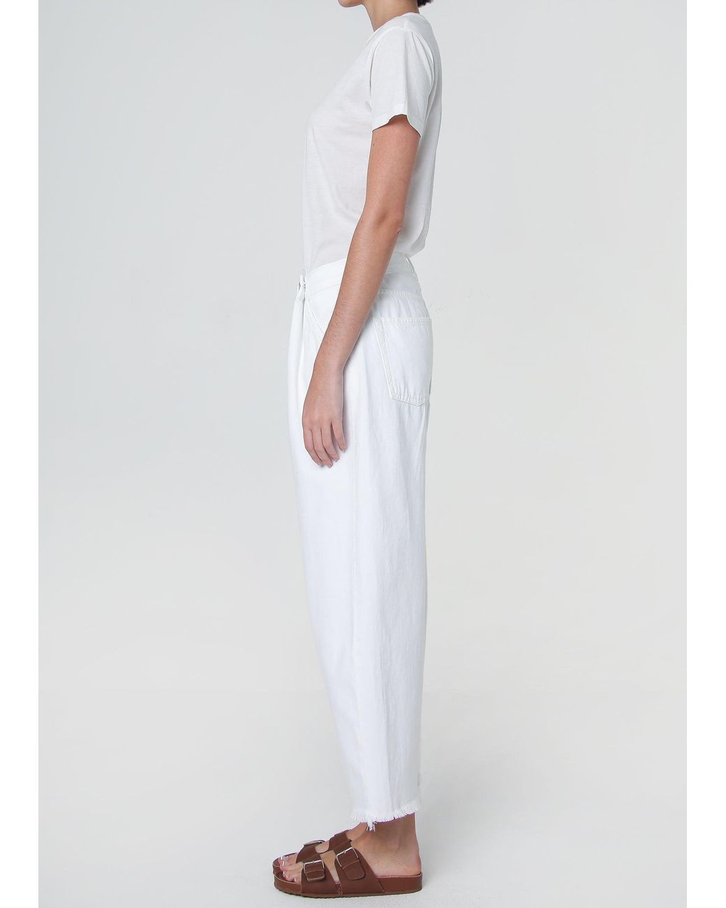 NOEND White Adeline Cropped Barrel