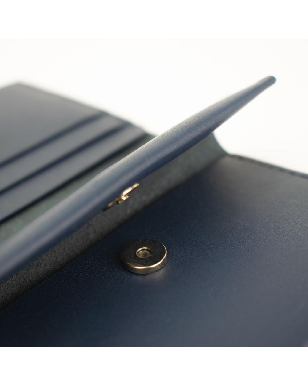 godi. Blue Handmade Leather Coin & Card Wallet for men