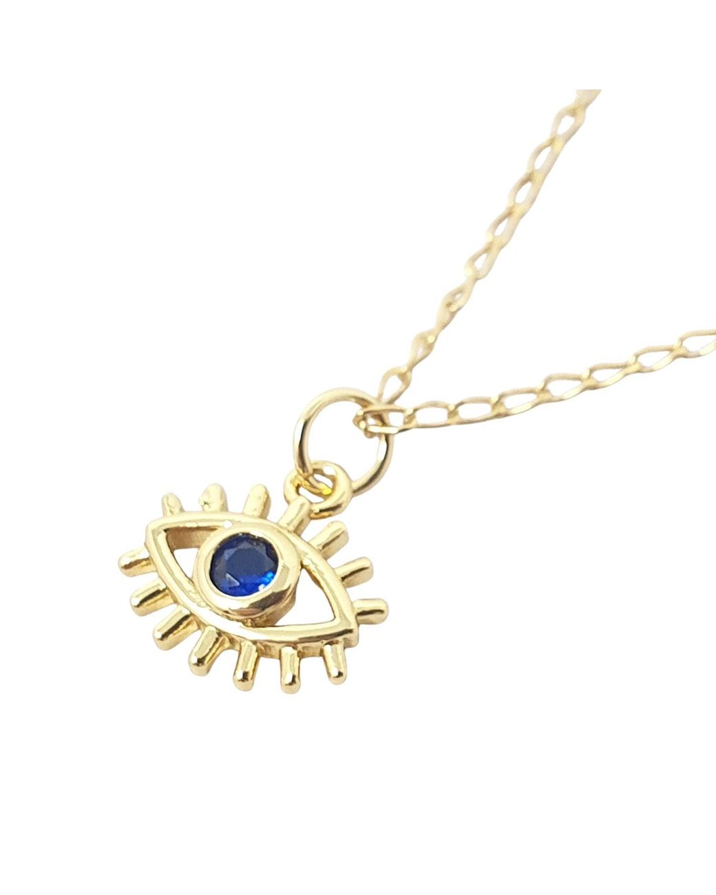 Harfi Metallic Mini Evil Eye Dark Plated Charm Necklace