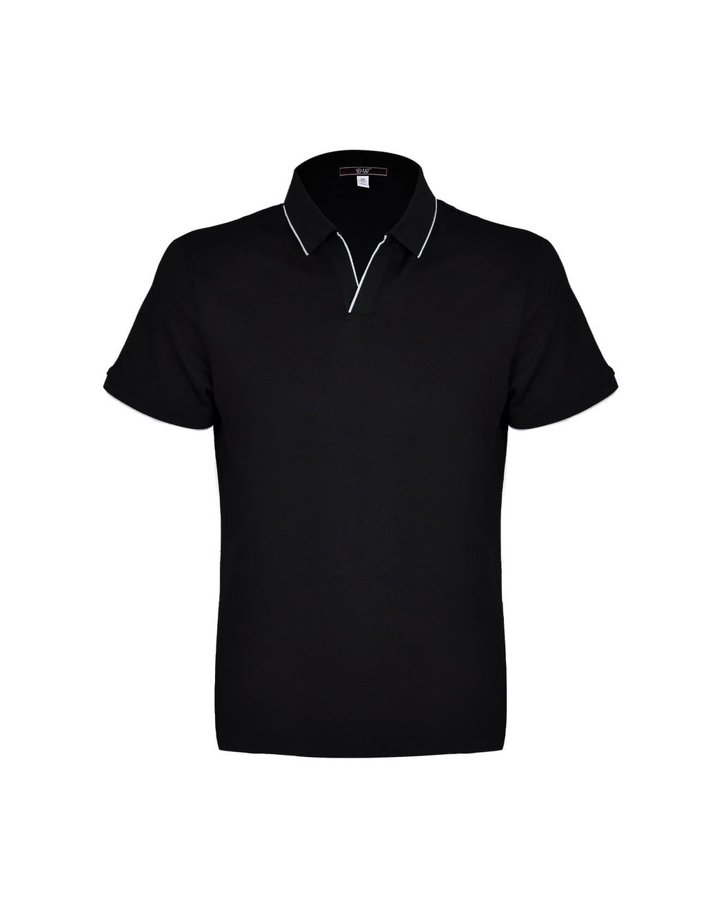 DAVID WEJ Black Marco V-Neck Polo Shirt for men