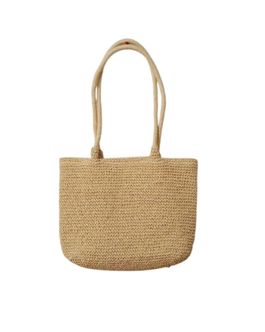 Springmoonatelier Natural Neutrals Raffia Summer Sun Cream Bag