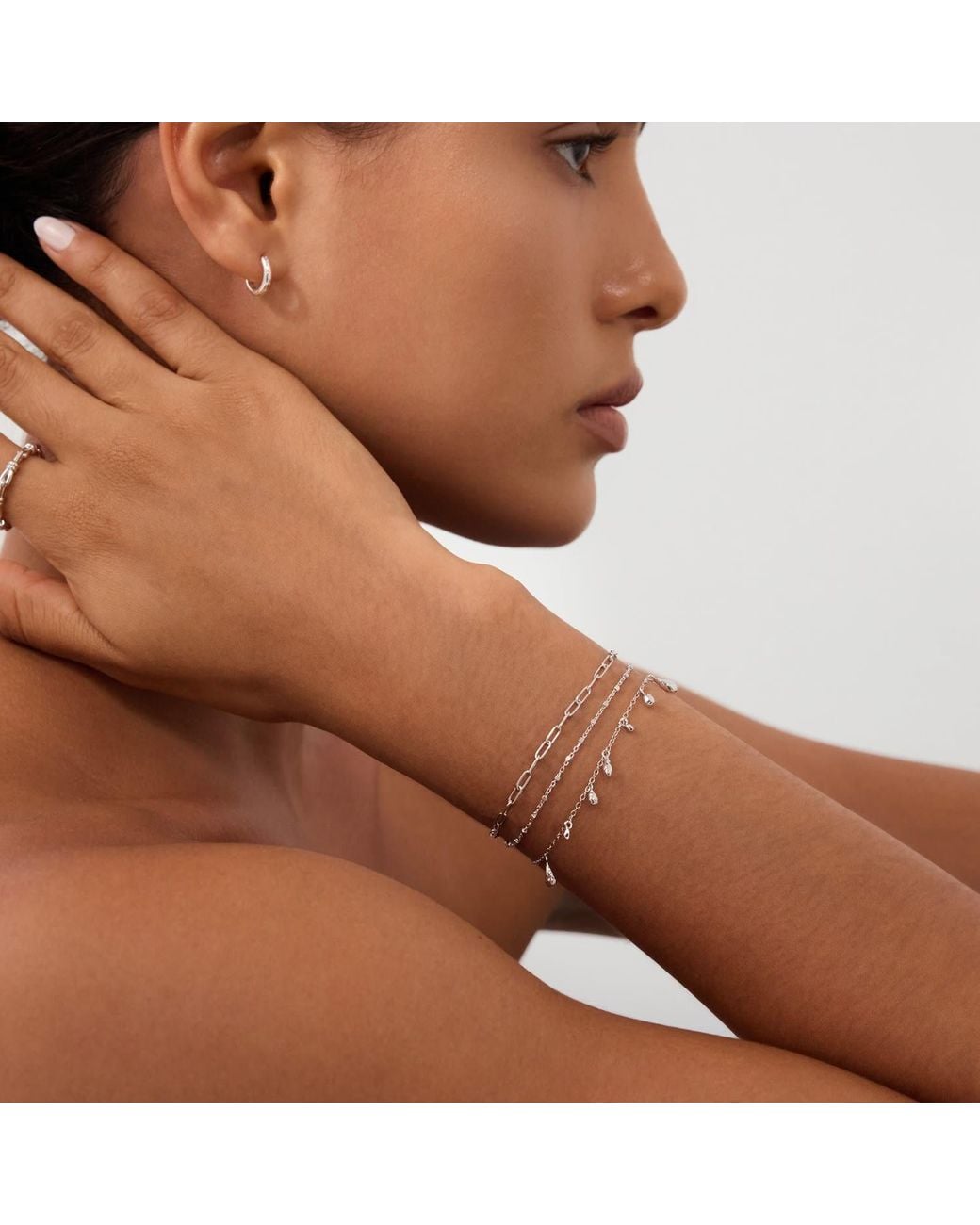 Vanhi Metallic Rhea Molten Cascade Bracelet