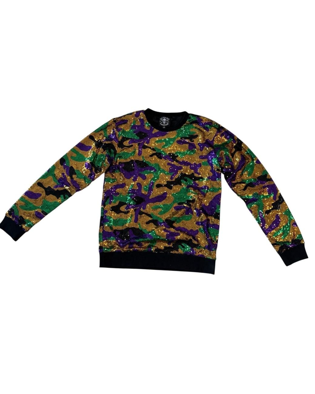 Any Old Iron Green Nola Camo Sequin Sweatshirt