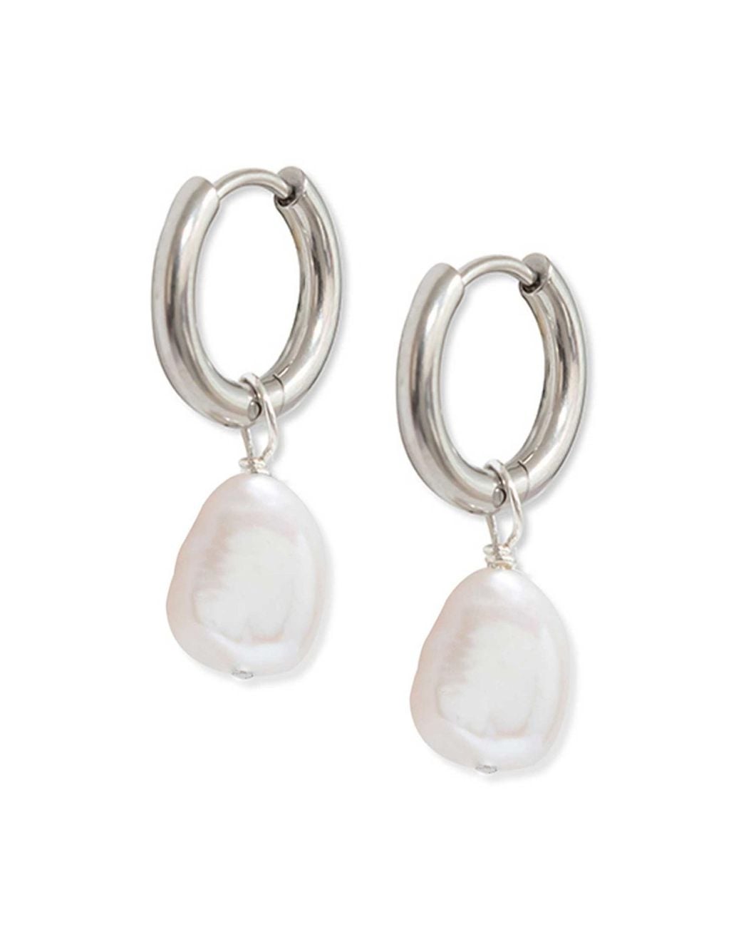 A Weathered Penny Metallic Pearl Hoops