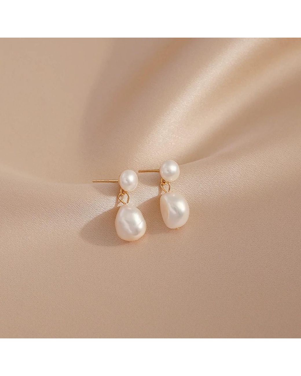 Miss Cecilia Metallic Freshwater Pearl Drop Earrings