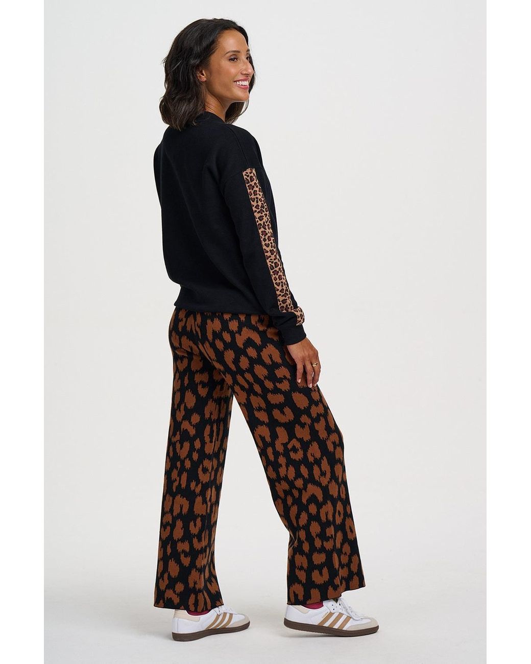 Sugarhill Brown Paulette Knitted Trousers Leopard